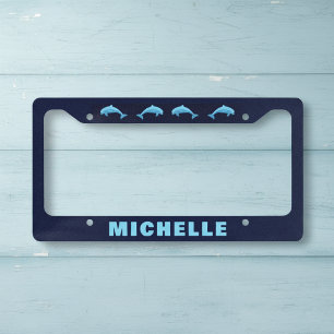 Personalized Dolphins and Name License Plate Frame
