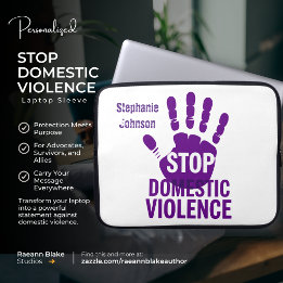 Personalized Domestic Violence Awareness Laptop Sleeve