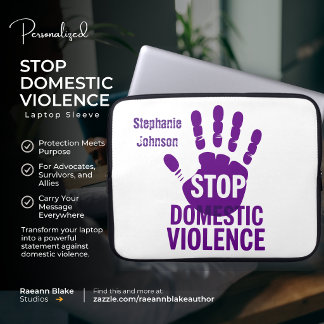 Personalized Domestic Violence Awareness Laptop Sleeve