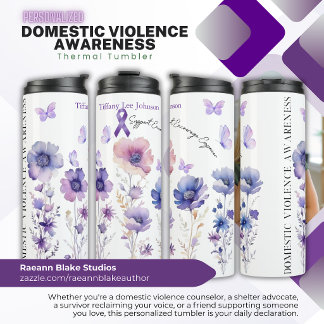 Personalized Domestic Violence Awareness Thermal Tumbler