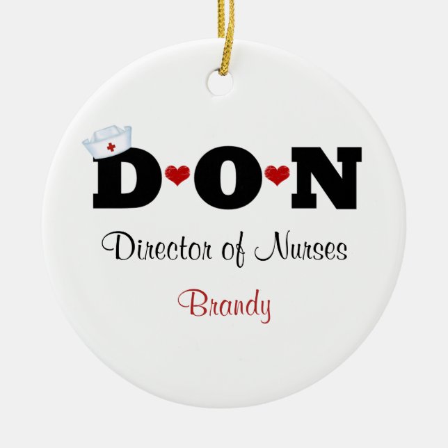 Personalized DON Nurse Ornament (Front)