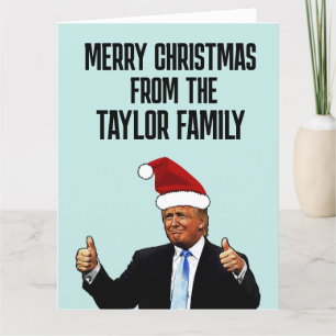 PERSONALIZED DONALD TRUMP CHRISTMAS GREETING CARD