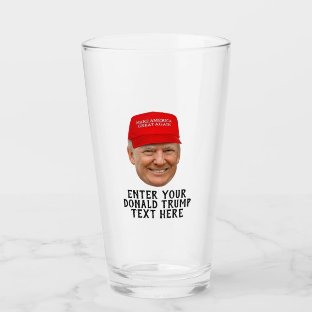PERSONALIZED DONALD TRUMP MAGA GLASS (Front)