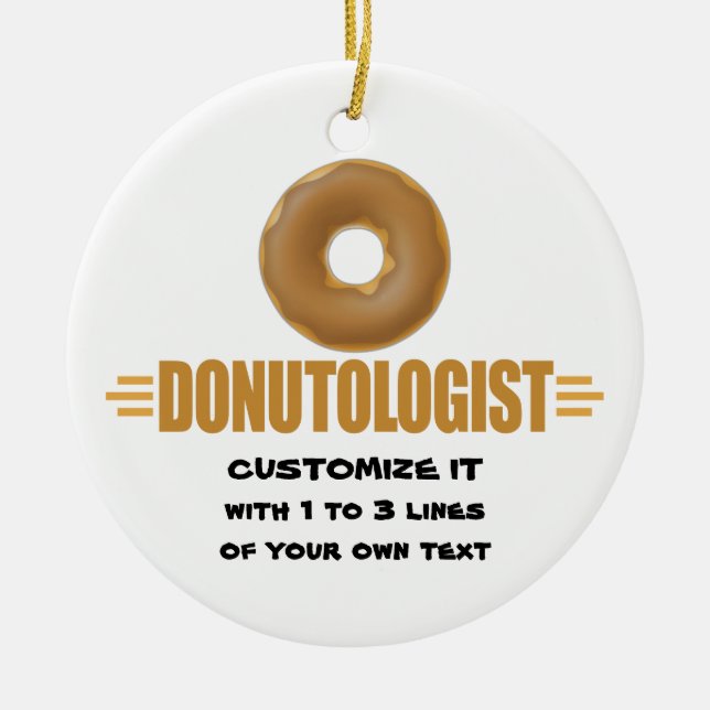 Personalized Donut Ceramic Ornament (Front)
