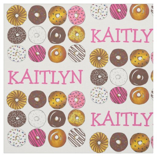Personalized Donut Doughnut Breakfast Food Fabric