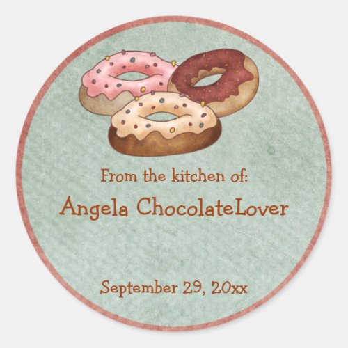 Personalized Donut Recipe Stickers