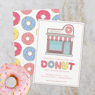 Personalized Donut Shop Party Invitation