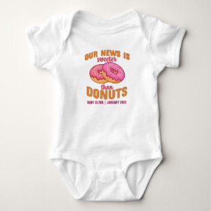 Personalized Donuts Baby Announcement Bodysuit