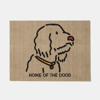 Personalized Doodle Dog Silhouette Doormat by the_doodle_dog at Zazzle