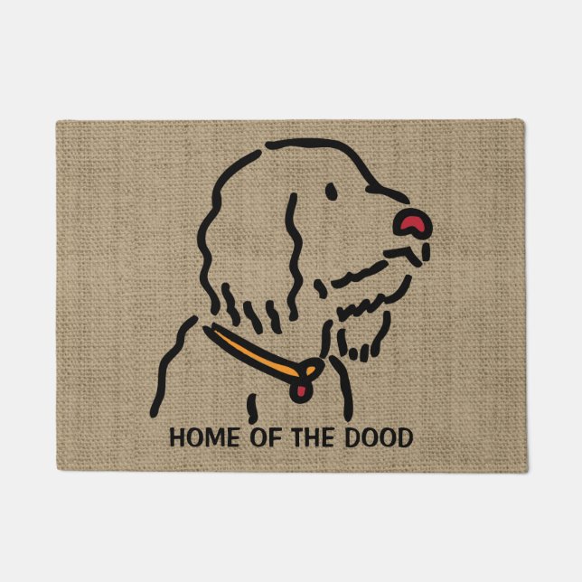 Personalized Doodle Dog Silhouette Doormat (Front)