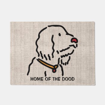 Personalized Doodle Dog Silhouette Doormat by the_doodle_dog at Zazzle