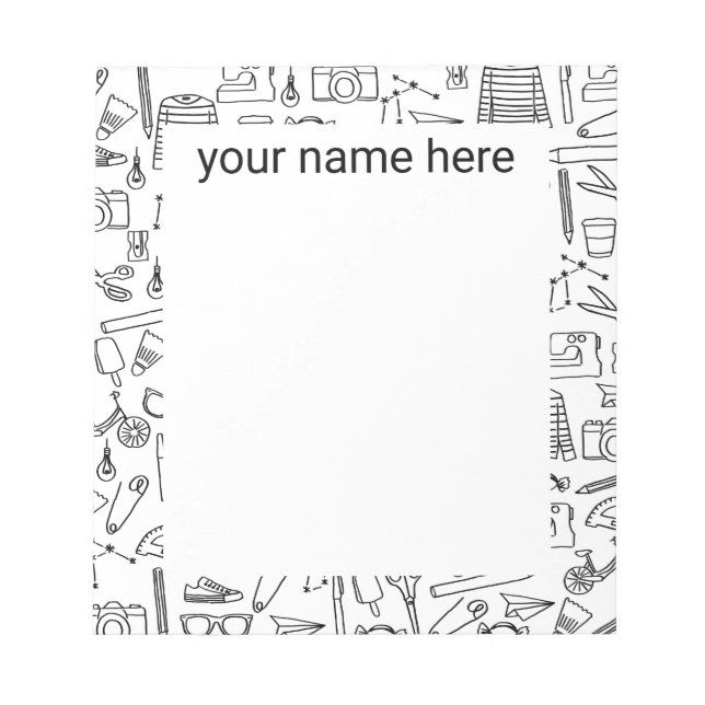 Personalized Doodle Drawings Notepad (Front)