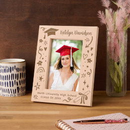 Personalized Doodle Graduation Photo Engraved Frames