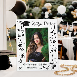 Personalized Doodle Graduation Photo Plaque