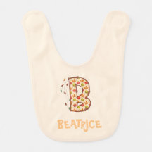 Personalized Doodle Letter B Baby Bib