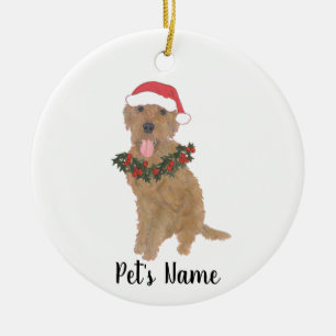 Personalized Doodle (Red Golden Apricot) Ceramic Ornament