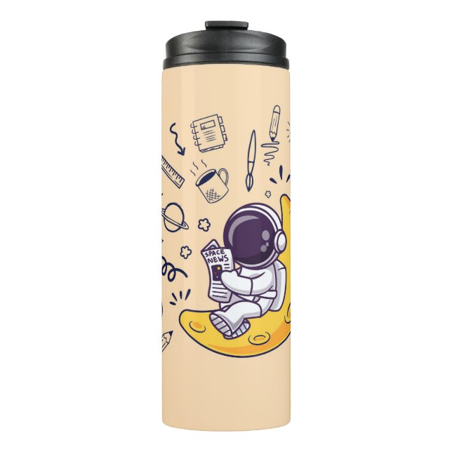 Personalized Doodle Space Planets Back to School Thermal Tumbler (Front)
