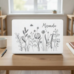 Personalized Doodle Wild Plants HP Laptop Skin