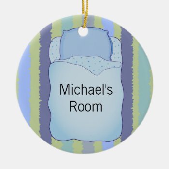 Personalized Door Hanger 2-sided Ceramic Ornament by pmcustomgifts at Zazzle