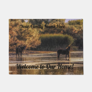 Personalized Door Mat - Salt River Wild Horses