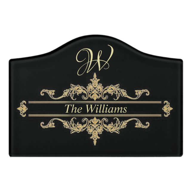 Personalized Door Sign (Small Crest Front)