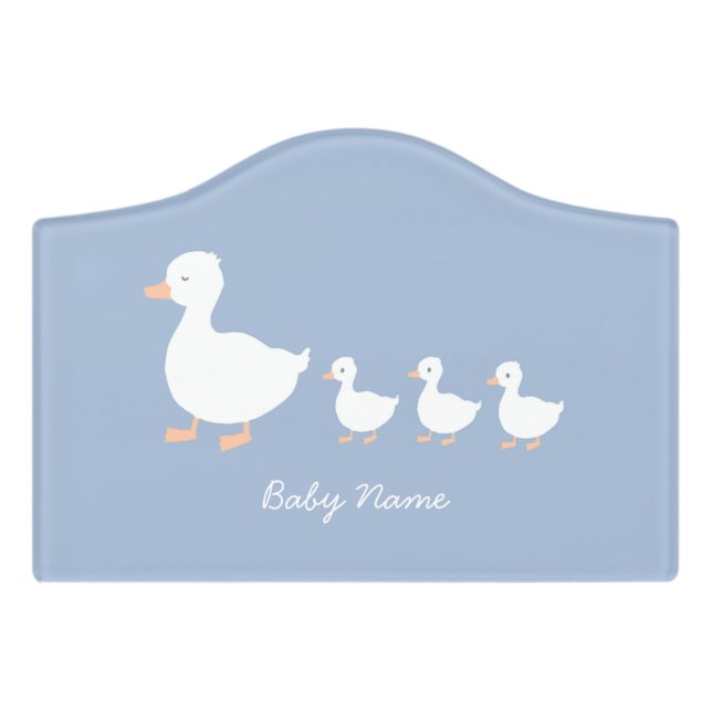 Personalized Door Sign For New Baby Nursery (Small Crest Front)