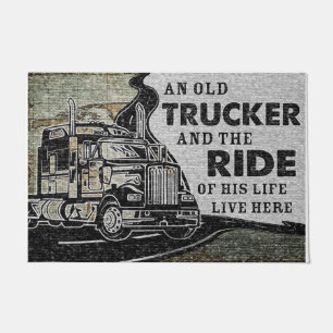 Personalized Doormat An Old Trucker Lives Here