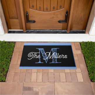 Personalized doormat blue