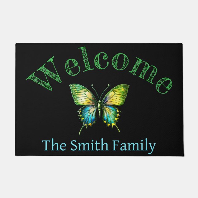 Personalized doormat butterfly (Front)