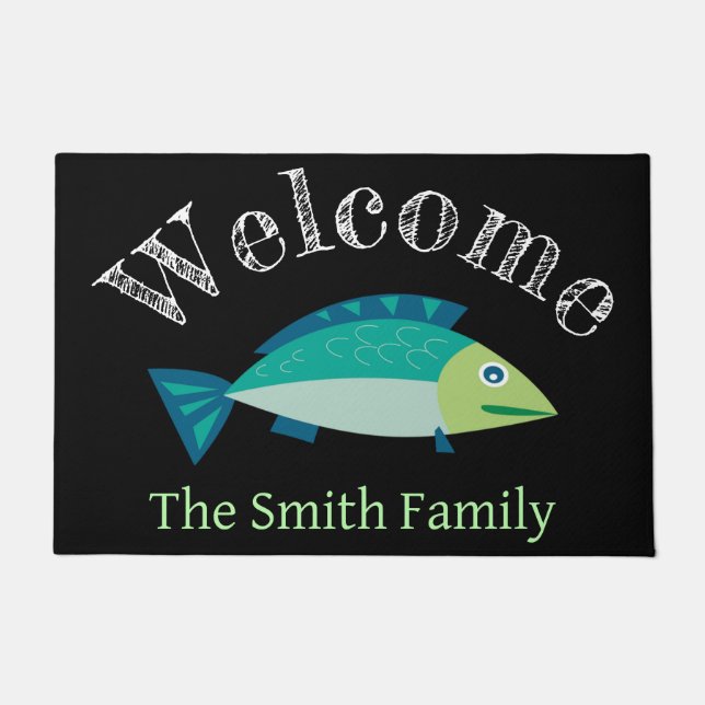 Personalized doormat fish (Front)