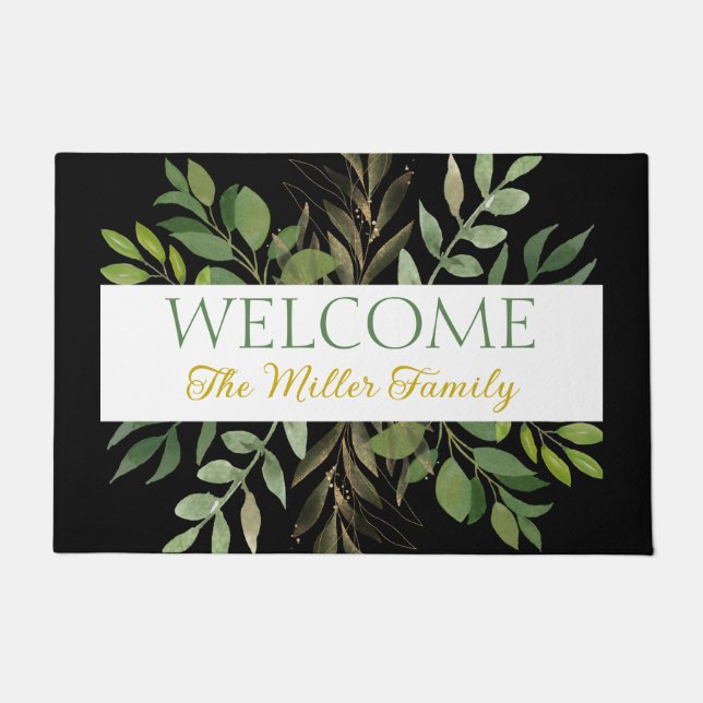 Personalized doormat floral personalized (Front)