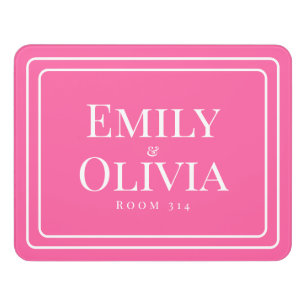 Personalized Dorm Roommate Door Sign with Room