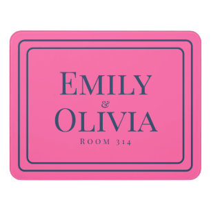 Personalized Dorm Roommate Door Sign with Room
