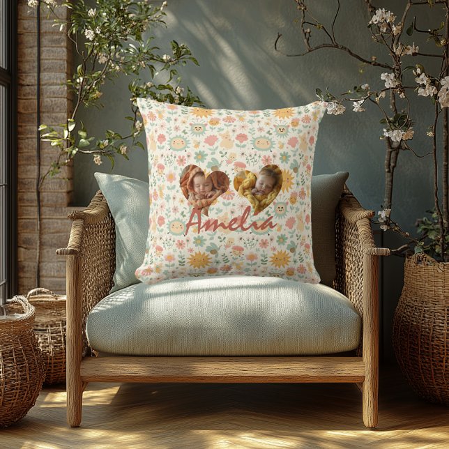 Personalized Double Heart Photo Pillow Kawaii Back (Creator Uploaded)