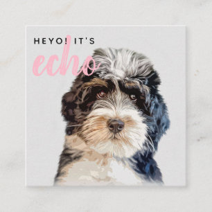 Personalized Double Photo Scannable QR Code Square Business Card