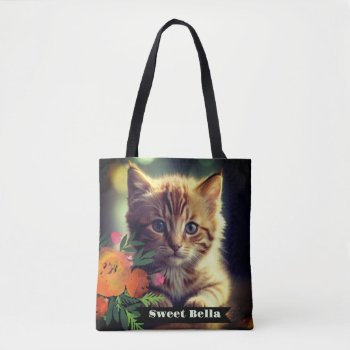 Personalized Double Sided All Over Full Cat Photo  Tote Bag by CustomizePersonalize at Zazzle