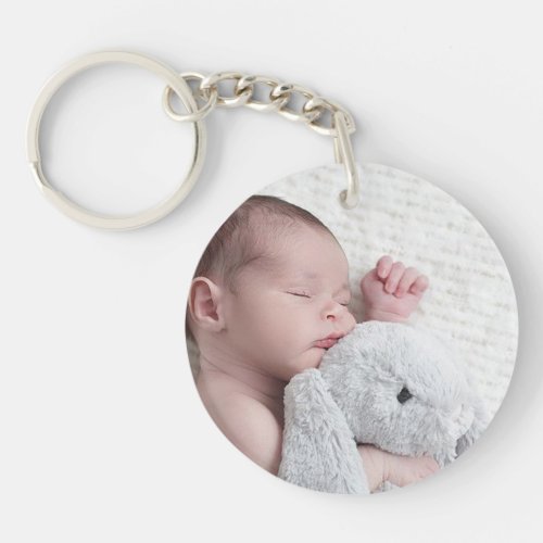 Personalized Double Sided Baby Photo Keychain