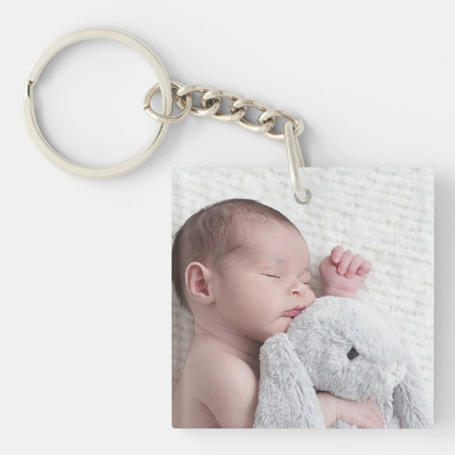Personalized Double Sided Baby Photo Keychain (Front)