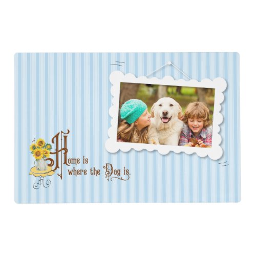 Personalized double-sided Dog &amp; Family Placemat