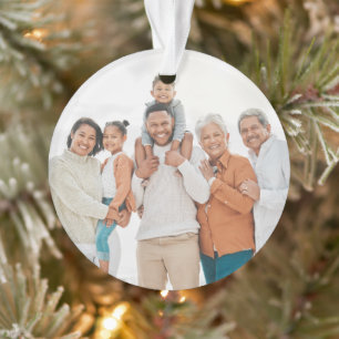 Personalized Double Sided Family 2 Photo Christmas Ornament