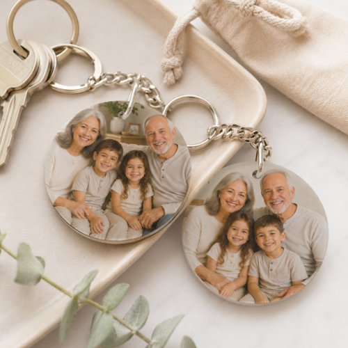 Personalized Double-Sided Family Photo Keychain