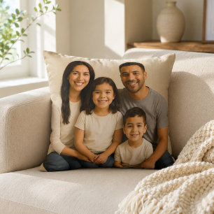 Personalized Double-Sided Family Photo Throw Pillow