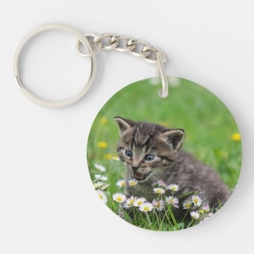 Personalized Double Sided Kitty Cat Pet Keychain