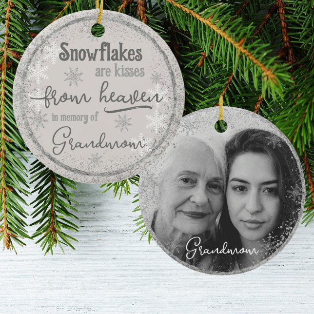 Personalized Double Sided Memory Snowflake Photo C Ceramic Ornament (Creator Uploaded)
