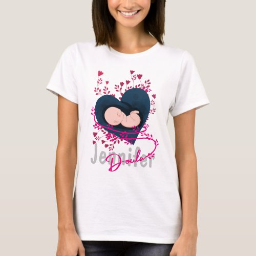 Personalized Doula Floral T_Shirt