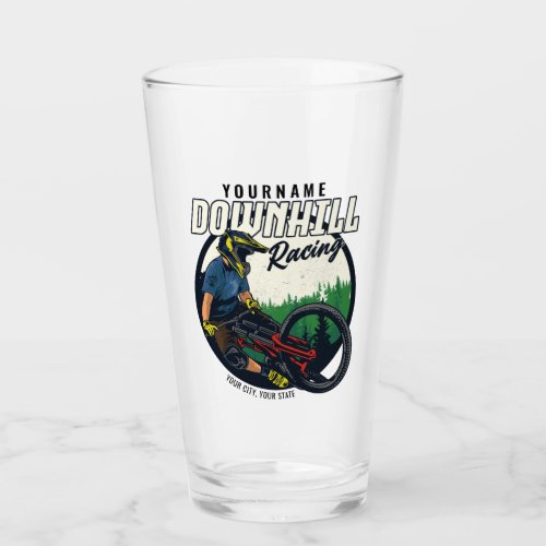 Personalized Downhill Racing Mountain Bike Trail  Glass