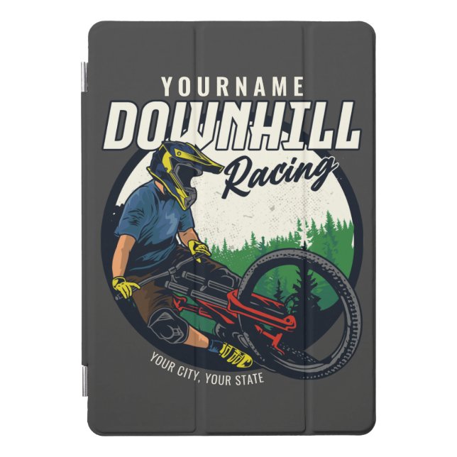 Personalized Downhill Racing Mountain Bike Trail   iPad Pro Cover (Front)