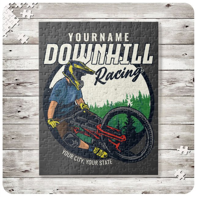 Personalized Downhill Racing Mountain Bike Trail  Jigsaw Puzzle (Creator Uploaded)