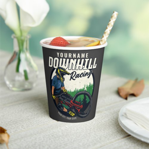 Personalized Downhill Racing Mountain Bike Trail  Paper Cups