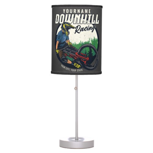 Personalized Downhill Racing Mountain Bike Trail  Table Lamp